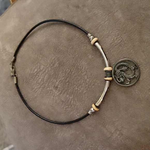 VTG PANAMA JACK Dragon Pendant Split Tube Unisex Castlecore Choker Necklace - Picture 2 of 8